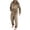 Khaki, variant on Uikmnh Mens Leisure Soft Home Solid Shirt Pants Pajama Set Two Piece Long Warm Loungewear