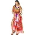 thumbnail image 2 of HAPPY BAY Women's Summer Loungewear African Beach Cover Up Slit Dress Home Wear Maxi Dresses Caftans for Women 2X-3X Hibiscus Red, Abstract, 2 of 5
