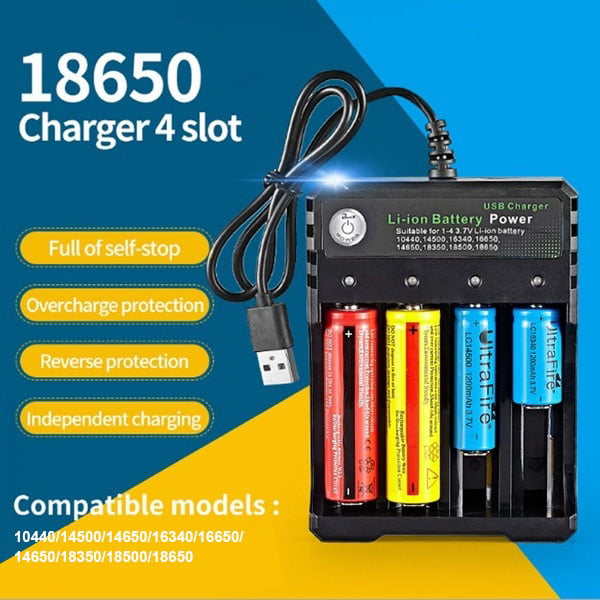 3.7V 1200MA fast USB intelligent charger for 18650 16340 14500 li-ion battery 