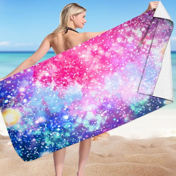 XWSHYW Playa Toalla de Playa de Microfibra, Toalla de Baño Colorida Súper Ligera, Manta de Playa a Prueba de Arena, Toalla Multiusos para Viajes, Piscina de 30X60 Pulgadas
