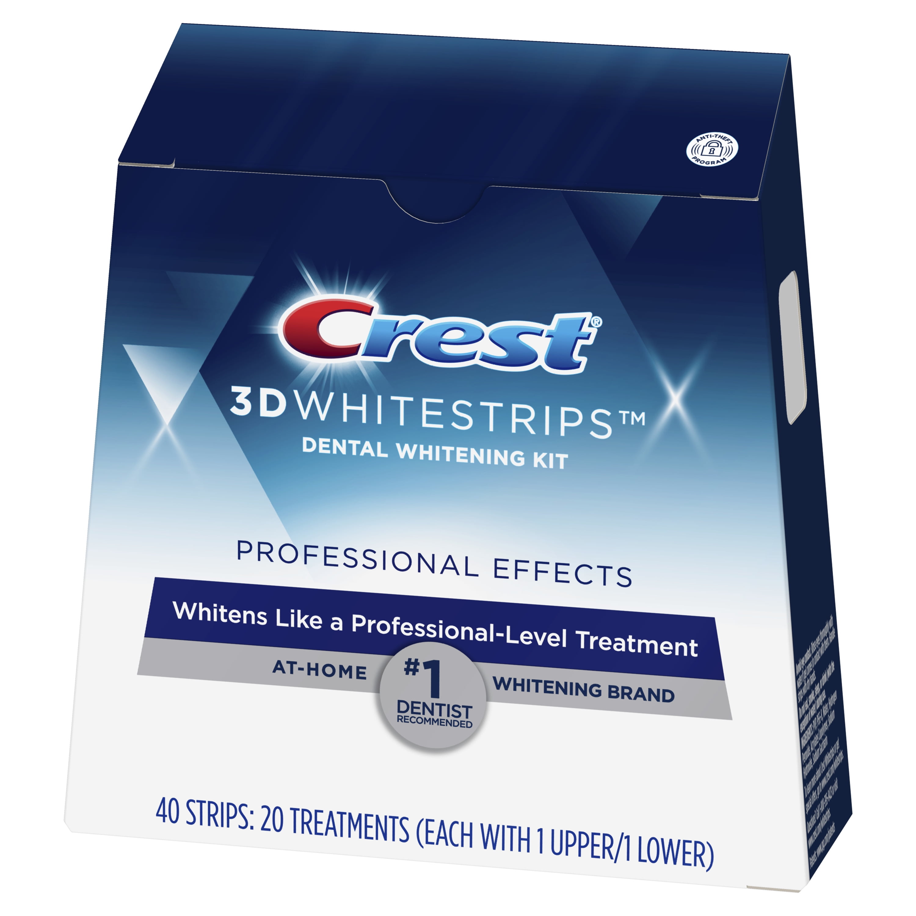 Crest 3DWhitestrips Professional Effects Enamel-Safe Teeth Whitening Kit,  20 Treatments, 18 Levels Whiter - 2 Pack - Walmart.com