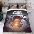 thumbnail image 4 of Choo-Choo Charles Conjunto de sábanas temático, trío de piezas, cómodo y amigable con la piel, diseño único, regalo de decoración para el hogar para familiares, amigos y fans, 90 cm * 190 cm, 4 of 6