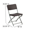 thumbnail image 6 of Flash Furniture HERCULES Series Brown Rattan Plastic Folding Chair with Gray Frame, 6 of 9