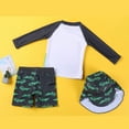 thumbnail image 4 of Splozh Toddler Boy Swimsuit Kids Swimsuit Childrens Swimsuit Long Sleeve and Shorts Cute Cartoon Swimsuit Clothing Set with Hat Black,10-11 Years, 4 of 4