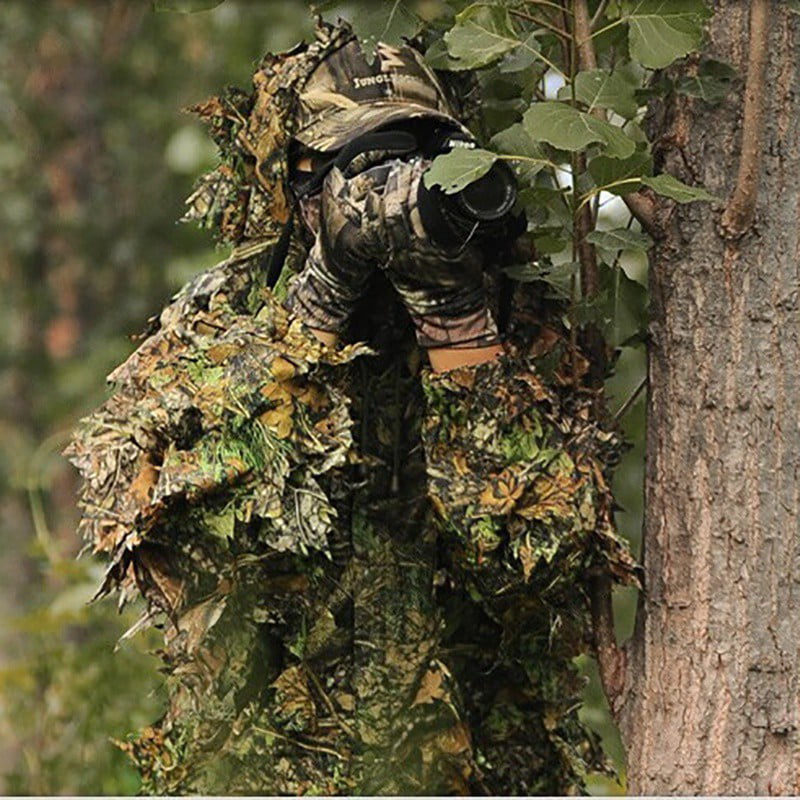 Details about   Outdoor Game Ghillie Suit Woodland Camouflage Camo Warp Pants Jacket W HAT 