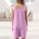 thumbnail image 3 of Odeerbi 5-14 Años Niñas Verano Algodón Lino Jumpsuit Camisola Romper Casual Correa Ajustable Overoles Peto Pantalones Cortos Con Bolsillos, 3 of 7