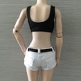 thumbnail image 3 of 1/6 Chaleco negro para mujer Conjunto de cinturón de jeans blanco para figuras Zulema Figura de acción ropa, 3 of 8