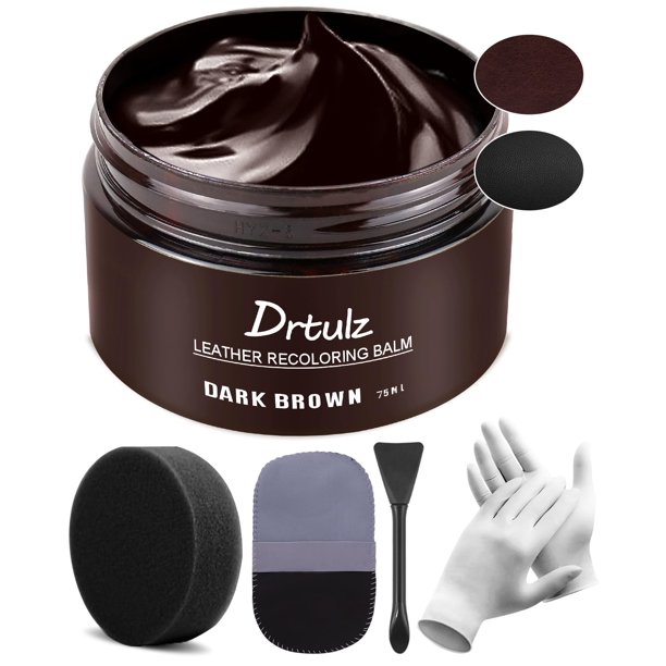 Kit reparador de bálsamo decolorante para cuero marrón oscuro drtulz