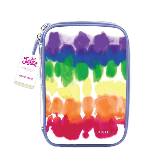 Justice Metallic Rainbow Tie-Dye Zipper Pencil Case