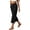 Black, variant on TEAJOPSUU Women's Corduroy Capris Soft Wide Leg Button Fly Cropped Palazzo Pants with Pockets Comfy Solid Casual Trousers for Everyday Fall Gray