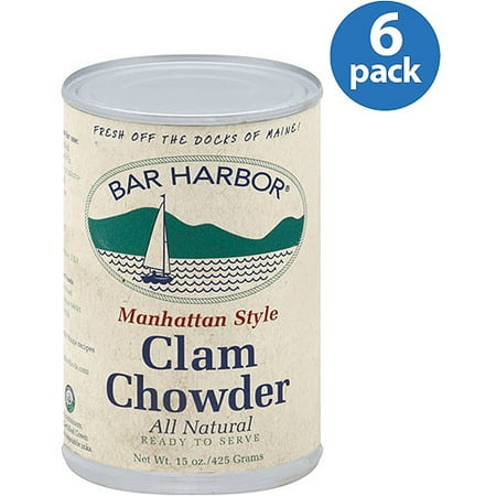 Bar Harbor Manhattan Style Clam Chowder Soup 15 oz (6 Packs)