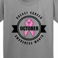 thumbnail image 4 of Inktastic October Breast Cancer Awareness Month Badge Youth T-Shirt, 4 of 5