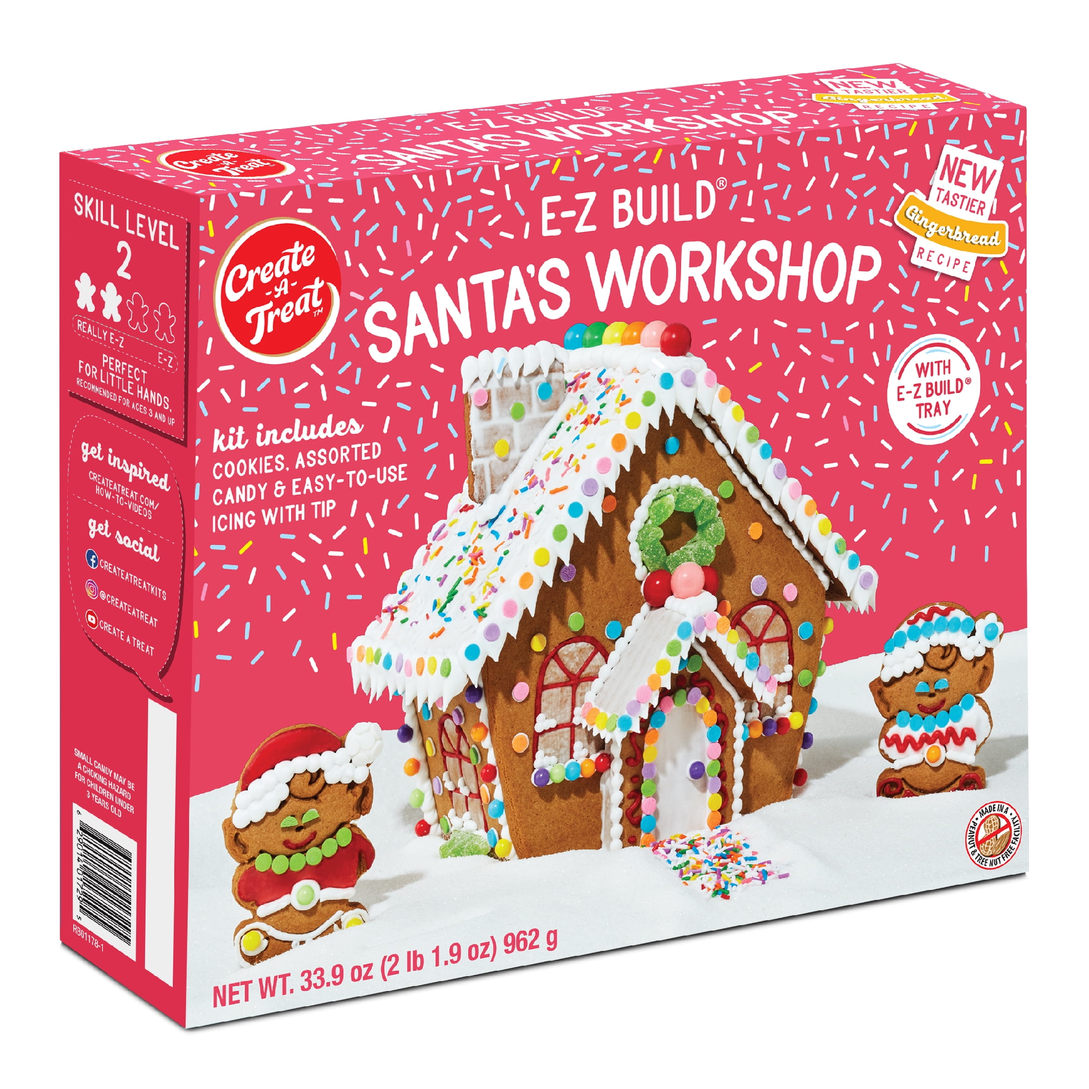 Create A Treat Holiday Create-A-Treat Cookie Decorating Kit, Santa's Workshop Gingerbread Kit, 33.9 oz
