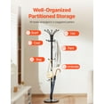 thumbnail image 5 of VEVOR Freestanding Coat Rack, Metal Coats Rack Stand with Umbrella Holder, Stable Marble Base & 14 Hooks, Hall Coat Tree for Entryway, Bedroom, Living Room, Stylish Coats Hanger for Hats, Scarves,Bag, 5 of 9
