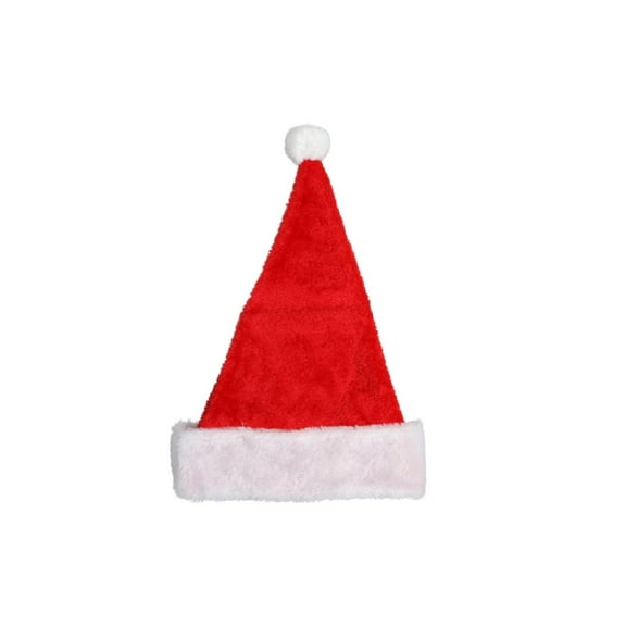 17-Inch Plush Santa Hat with Fur Cuffs | Soft, Festive Holiday Decor & Costume Accessory for Christmas Cheer