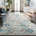 thumbnail image 3 of SAFAVIEH Madison Judith Distressed Area Rug, Ivory/Aqua, 9' x 9' Square, 3 of 10