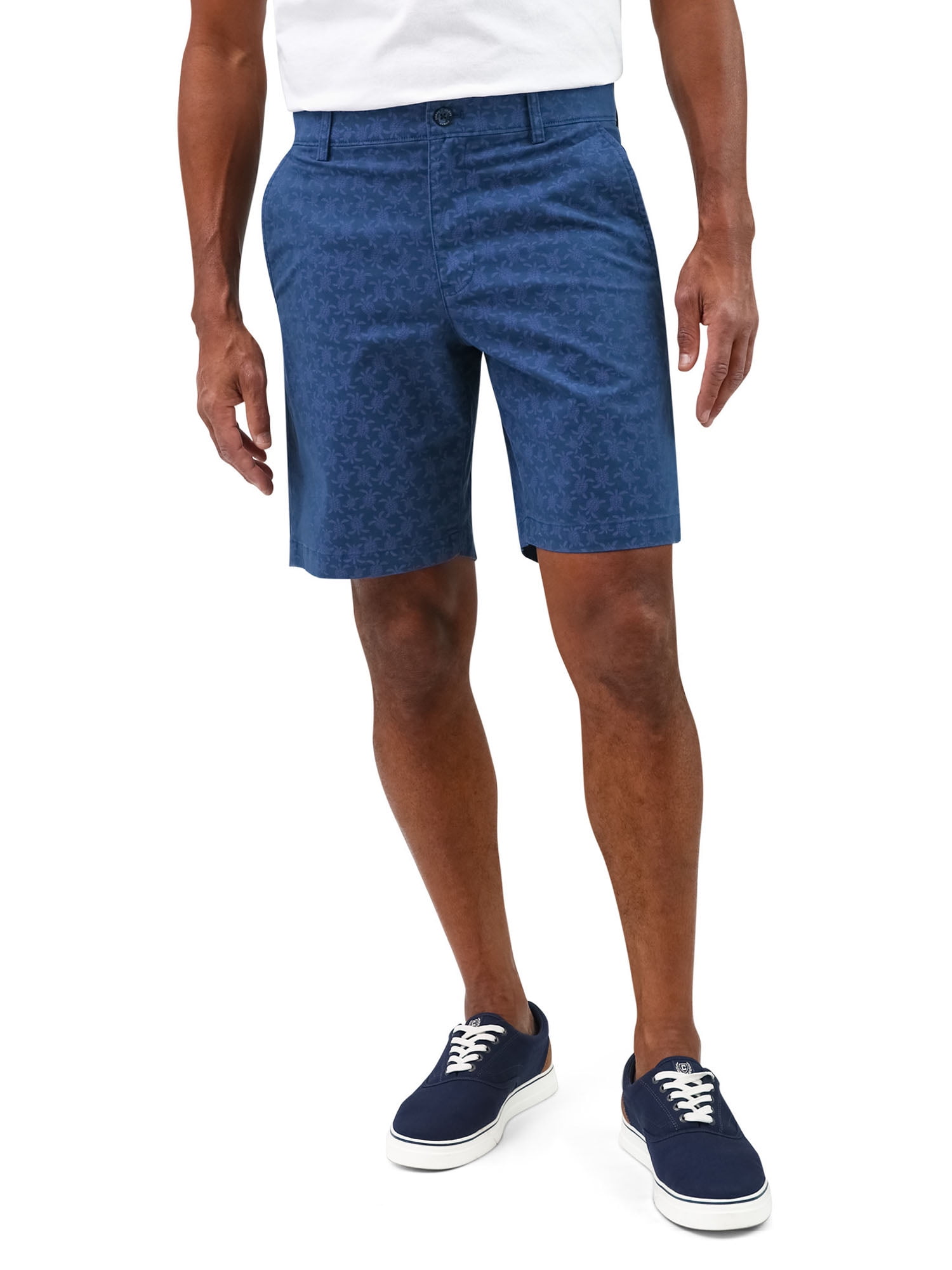 Chaps Men's 9" Flat Front Printed Stretch Twill Short Waist Sizes 30