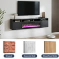 thumbnail image 5 of BELLEZE Floating Fireplace TV Stand Wall Mounted with 36" Electric Fireplace Heater, 70" LED Entertainment Center with Storage for TVs up to 75", Modern Media Console TV Shelf For Living Room (Black), 5 of 7