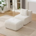 thumbnail image 2 of S-HOME 31" Deep Seat Cloud Armless Sofa With Ottoman And Pillow For Dorms, Living Room And Bedroom Use, No Assembly Needed, 2 of 7