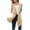 Khaki, variant on Winter Polyester Sleeveless Fleece Jackets for Women Black Cover-Up Heart Wide Neck Work Women's Draped Open Front Cardigan Vest Asymmetric Hem Blouse L