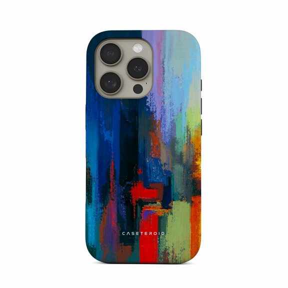 CASETEROID Tough Case for iPhone 16 Pro Max – Dual-Layer Protection, Shockproof [Compatible with MagSafe] – Rainbow Canvas Case