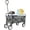 Grey, variant on Arlopu Collapsible Utility Wagon Cart, Folding Grocery Cart, Heavy Duty Steel Wagon for Outdoor Camping, Picnic, Beach Trip, Weight Capacity 150 lbs