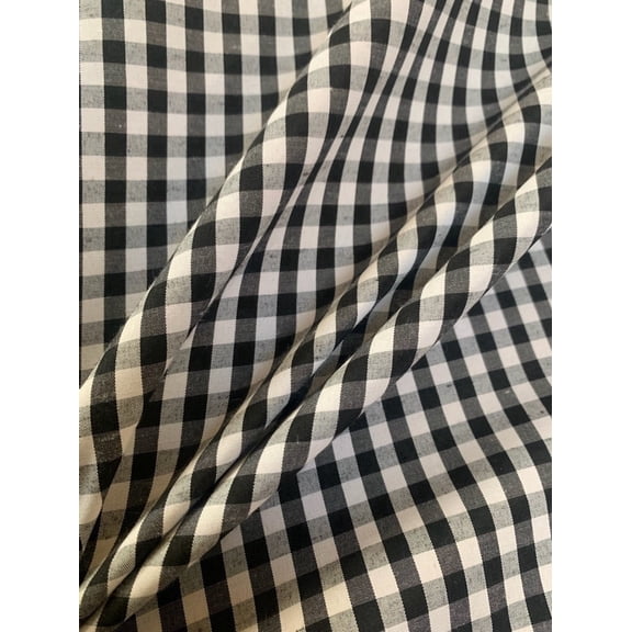 Burlap Fabric 1/4 Inch Check Gingham Fabric, Black - 60 Inch Wide, By the Yard