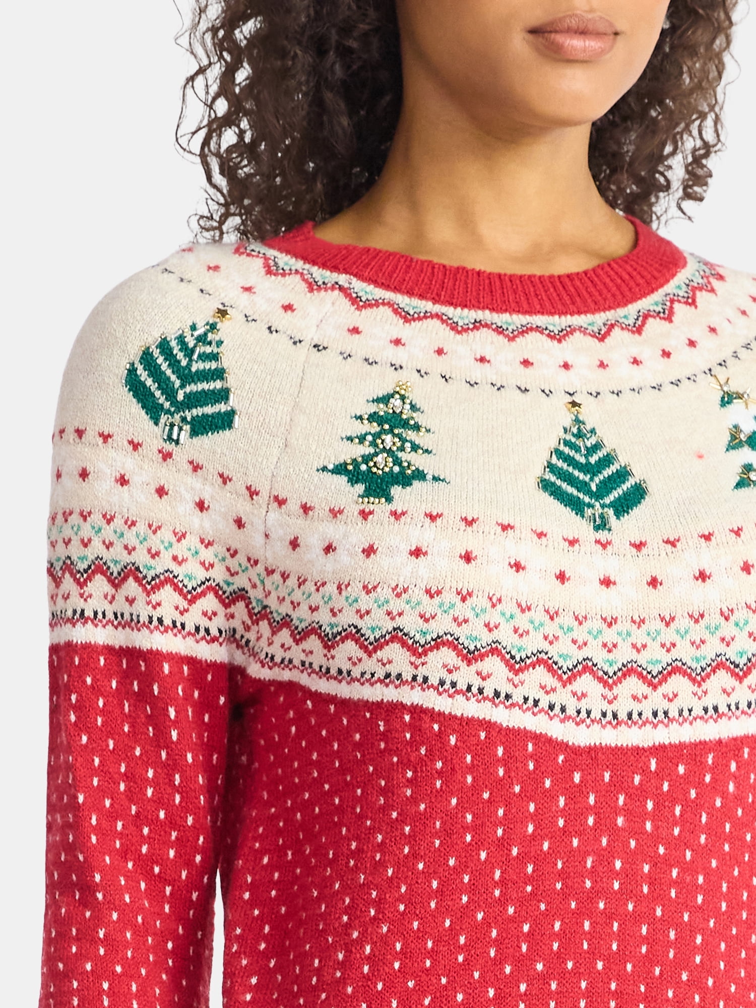 Holiday Time Women's and Women's Plus Pretty Christmas Sweater, Sizes XXS-3X