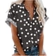 thumbnail image 2 of Fiudx Camisas para Mujer Blusa Casual de Solapa para Mujer con Estampado de Manga Corta y Botones, 2 of 7