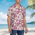 thumbnail image 3 of Fuzoiu Rose Flowers Print Hawaiian Shirt for Men, Summer Beach Casual Short Sleeve Button Down Shirts, Men’s Beach Summer Shirts with Pocket,X-Large, 3 of 7
