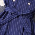 thumbnail image 6 of GBSYEWXS Outfits Sets For Children Girls Solid Color Lapel Neck Tops Pants Patchwork Cool Short Sleeve Dark Blue Outfit Set Size 9 Years-10 Years, 6 of 9