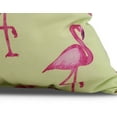 thumbnail image 2 of Simply Daisy, 16 x 16inch, Flamingo Fanfare Martini Animal Print Pillow, Light Green, 2 of 2