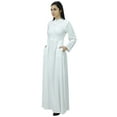thumbnail image 4 of Bimba Women's Mandarin Collar Plain Jilbab Dress With Pockets Full Sleeve Maxi, 4 of 6