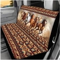 thumbnail image 3 of Yuyamidu Southwest Aztec Car Seat Cover Full Set with Steering Wheel Cover Seat Belt Cover Coaster Horse Center Console Cover Brown Head Rest Covers Keychain, 14 Pack, 3 of 7