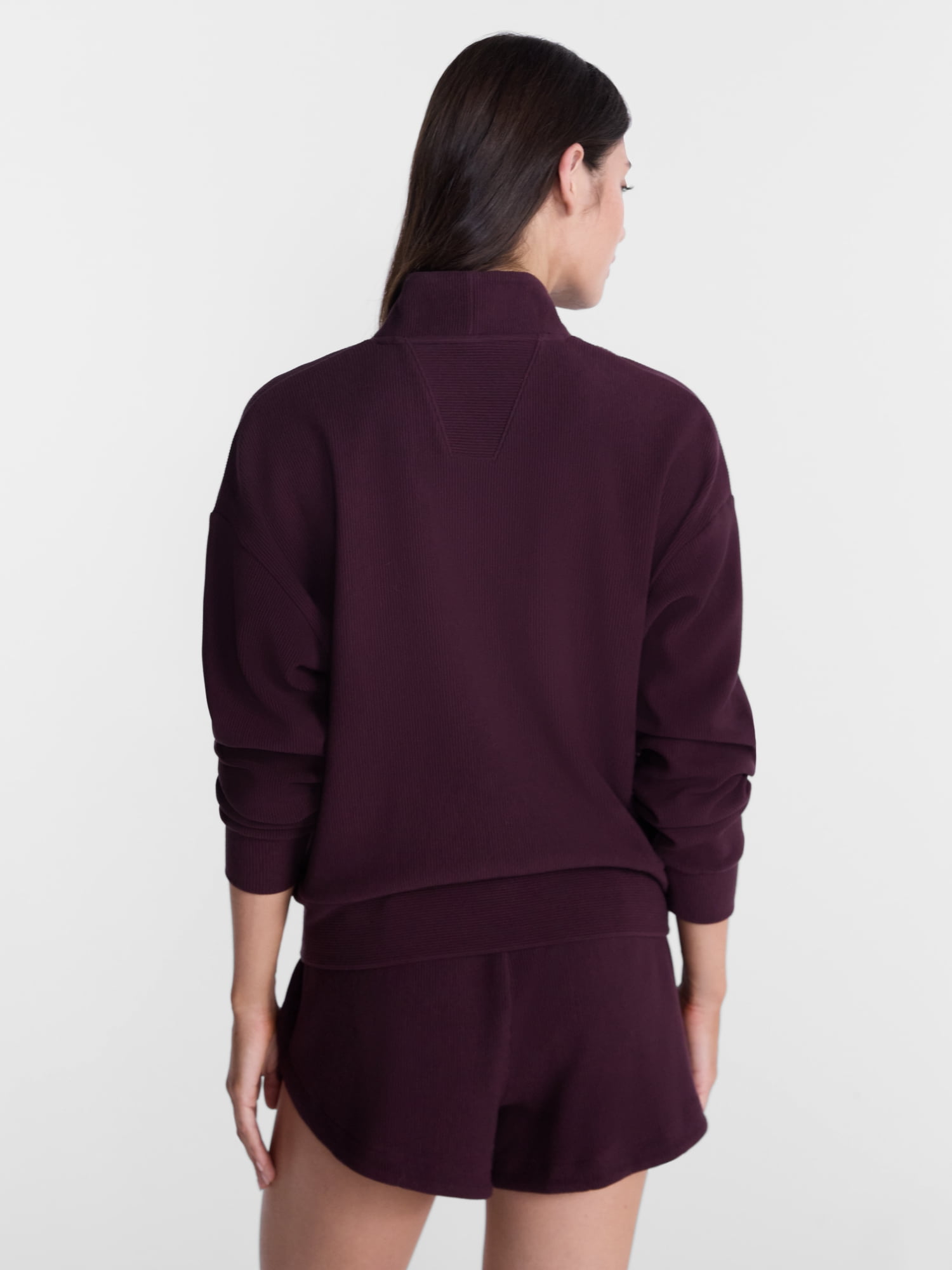 Avia Women's and Women's Plus Ribbed Ottoman Quarter Zip Sweatshirt, Sizes XS-4X