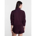 thumbnail image 3 of Avia Women's and Women's Plus Ribbed Ottoman Quarter Zip Sweatshirt, Sizes XS-4X, 3 of 5