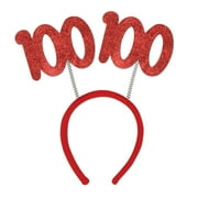 Beistle Club Pack of 12 Red "100" Glittered Bopper Headband Birthday Party Favors