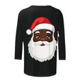 thumbnail image 5 of AGWOLF Santa Print Christmas Sweatshirt for Women Fun African American Snata Print Cute Pullover 3/4 Sleeve Crewneck Xmas Tops, 5 of 5