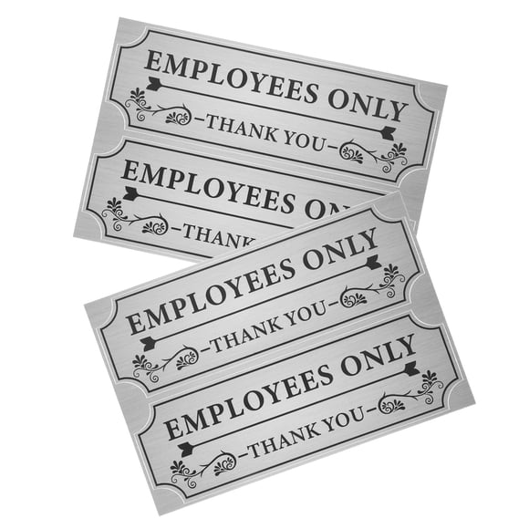VERDANVERSE 2 Sets Of Door Employees Only Sign PVC Black Waterproof Sign For Public Spaces Usage