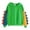 02-Green, variant on Casual Loose Color Block Long Sleeve Dinosaur Hoodies Pullover Tops Hooded Sweatshirt 02-Green L