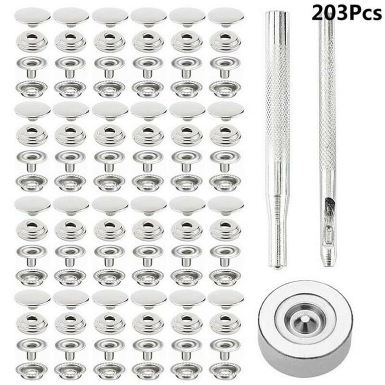 Uxcell 10mm Snap Fastener Popper Sewing Press Buttons Fastener Metal Black  6 Sets 