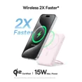 thumbnail image 2 of Baseus Qi2 MagSafe Power Bank, PicoGo 5000mAh Wireless Portable Charger with 360° Rotatable Ring Stand, Magnetic Power Bank for iPhone 16/15/14,Pink, 2 of 7