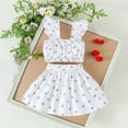 thumbnail image 6 of CYRBOKO Toddler Girls Dresses with Flutter, Casual Sling-back Cotton Printed Princess Dresses White Size 4 T, 6 of 6
