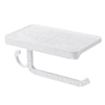 thumbnail image 1 of Wall Mounted Toilet Roll Tissue Paper Holder Stand Phone Shelf with Hook for Bathroom, 1 of 8