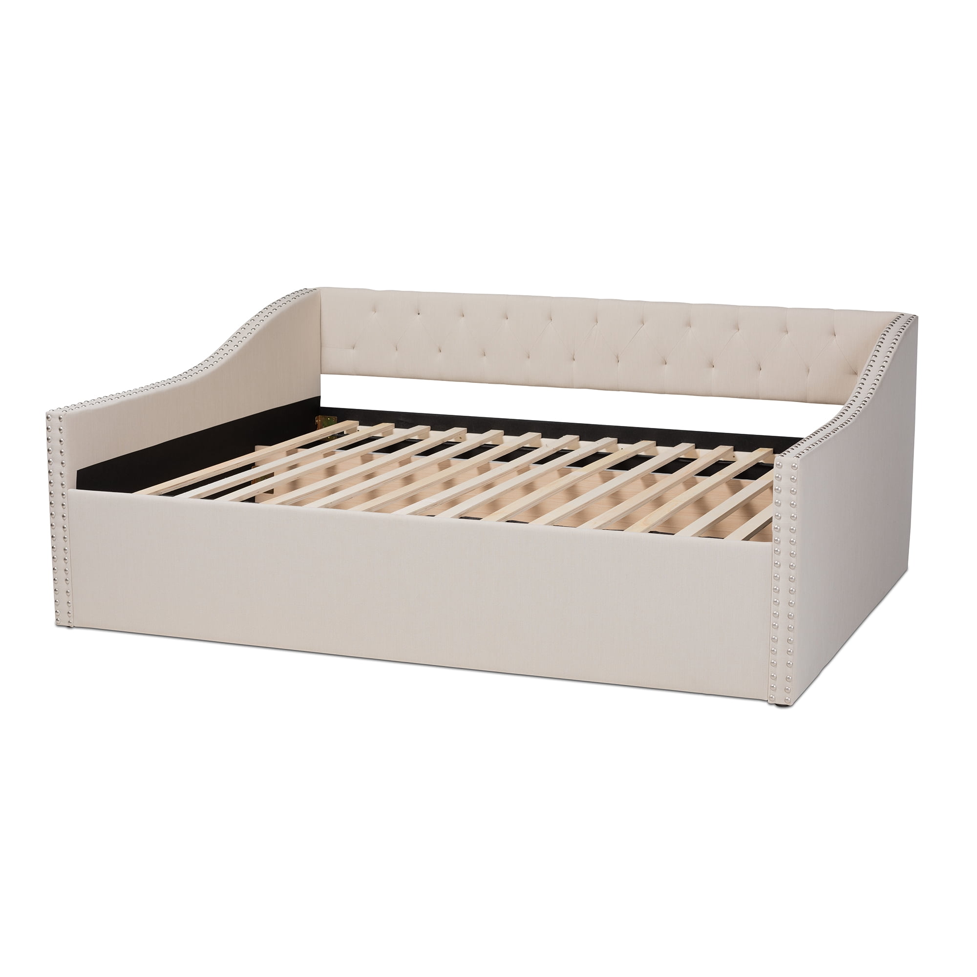Baxton Studio Haylie Beige Upholstered Queen Size Daybed