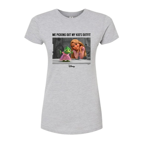 Disney Rapunzel - Me Picking Out My Kids Outfit; Unamused - Juniors Fitted Graphic T-Shirt
