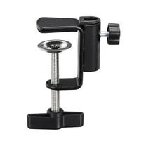 Uxcell 1Pcs C-Shape Desk Table Clamps Universal Mount Stand Adjustable Adapter C-Clamp for Microphone Lamps Stand Accessories, Black