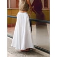 thumbnail image 6 of Women'S High Waist Casual Versatile Flowy Maxi Skirt Elegant Summer Boho Chic Midi Long Skirt White S, 6 of 9