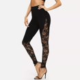 thumbnail image 3 of REALiKUN Women's Bodycon Lace Patchwork Leggings Casual High Waisted Lightweight Long Pants Clubwear, 3 of 8