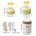 thumbnail image 1 of Bento Lunch Box Set, Portable Keep Warm Lunch Container With Insulated Bag, 18/8 Stainless Steel Thermal Food Container Green 1000ml, 1 of 6